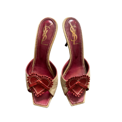 Yves Saint Laurent Red Heart Kitten Heels