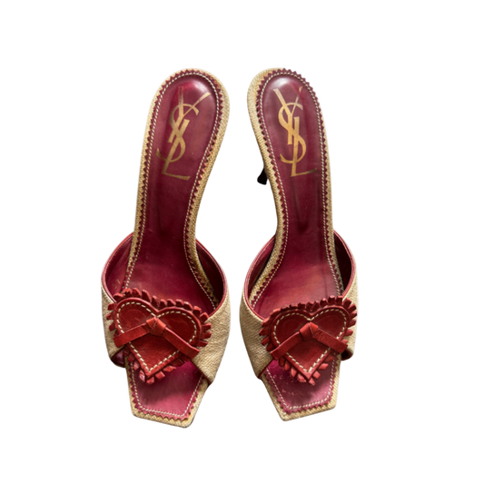 Yves Saint Laurent Red Heart Kitten Heels