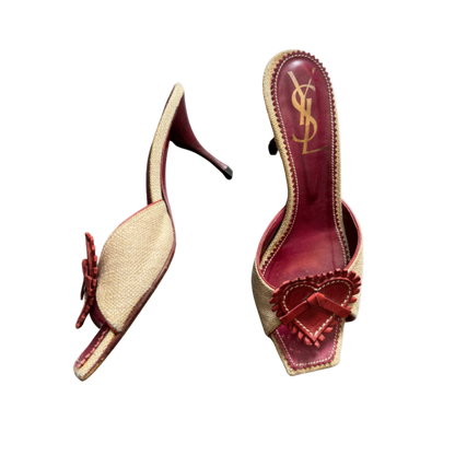 Yves Saint Laurent Red Heart Kitten Heels