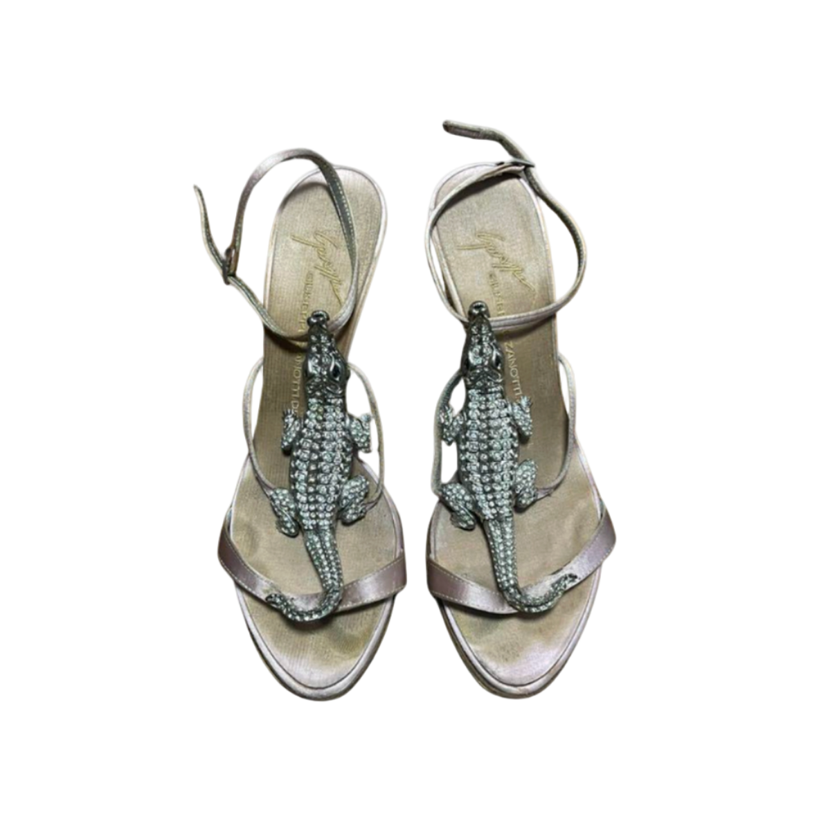 Giuseppe Zanotti Silver Crocodile Heels