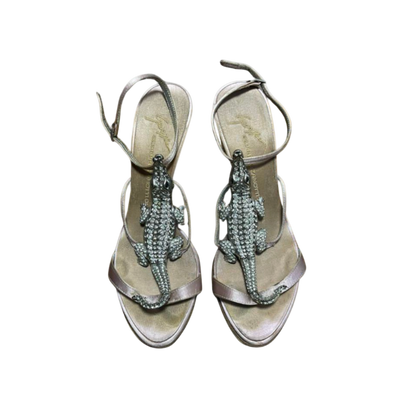 Giuseppe Zanotti Silver Crocodile Heels