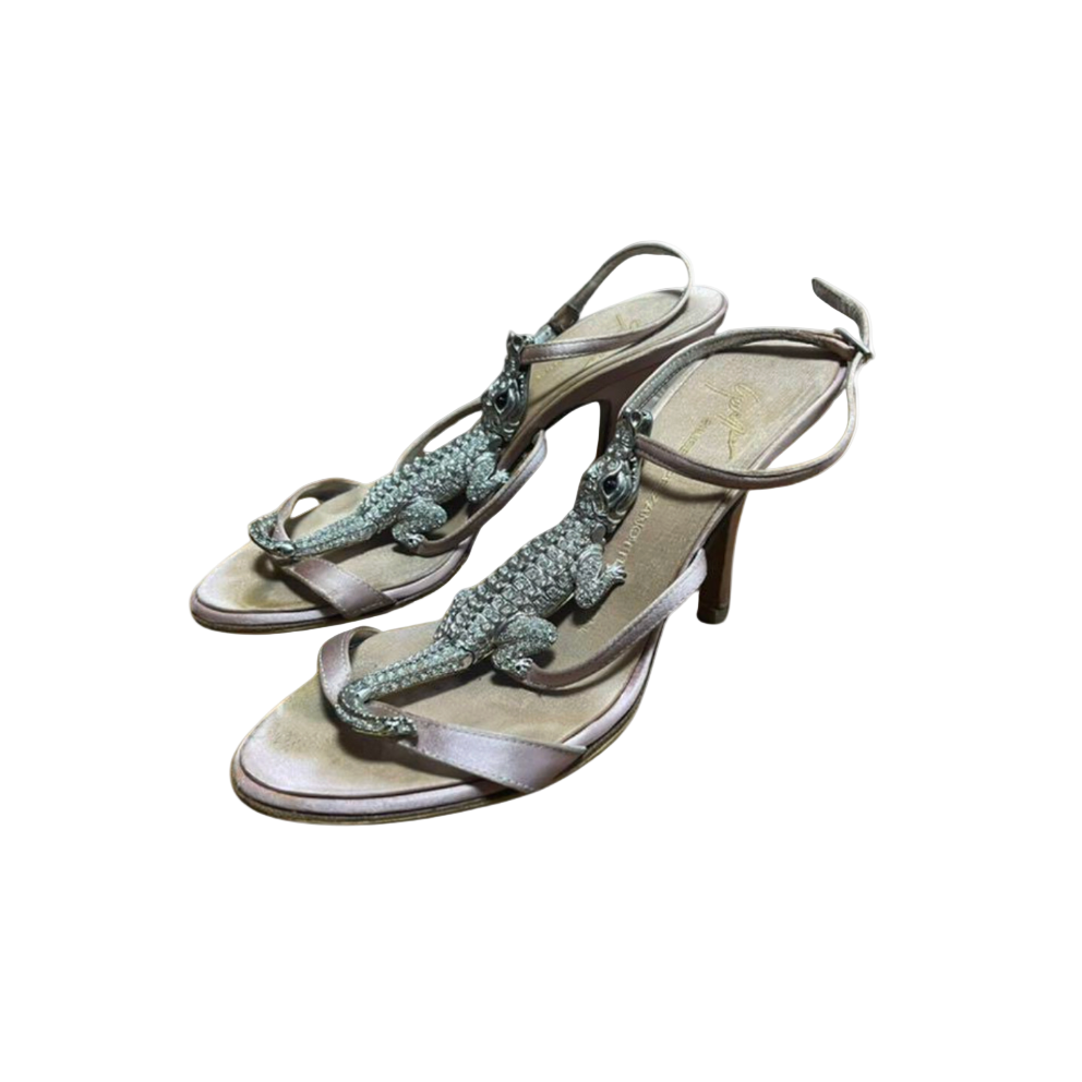 Giuseppe Zanotti Silver Crocodile Heels