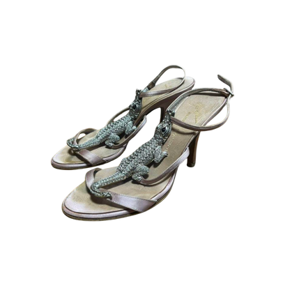 Giuseppe Zanotti Silver Crocodile Heels