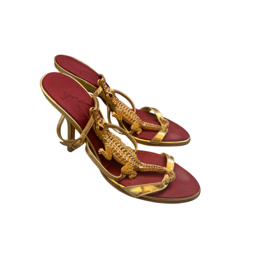 Giuseppe Zanotti Gold Crocodile Heels