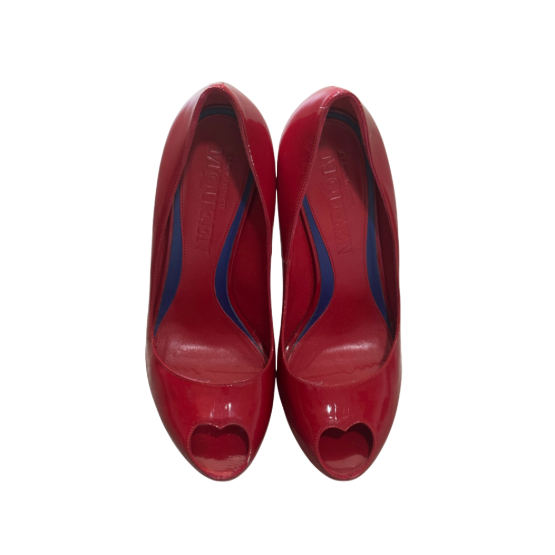 Alexander McQueen Peep Toe Heart Heels