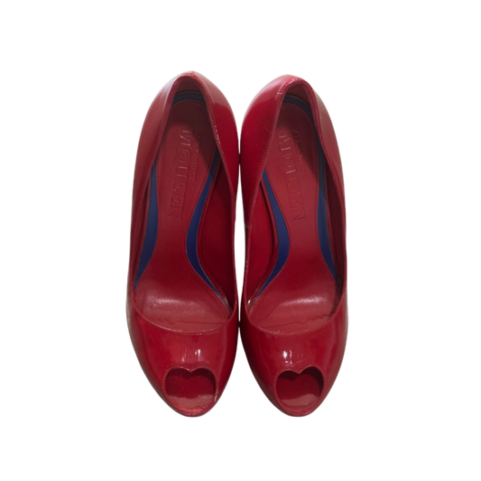Alexander McQueen Peep Toe Heart Heels