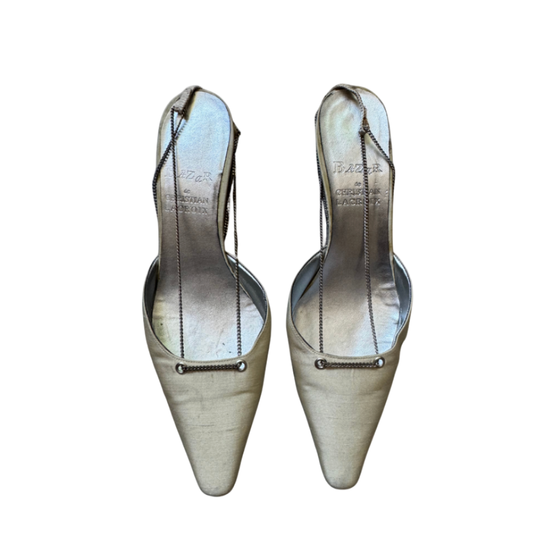 Christian Lacroix Metal Slingback Heels