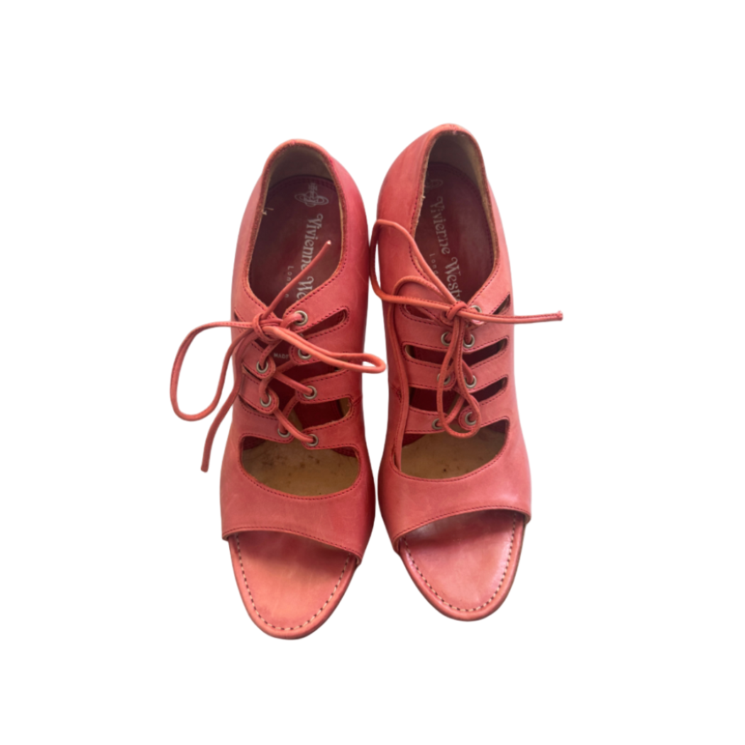Vivienne Westwood Pink Lace Up Heels