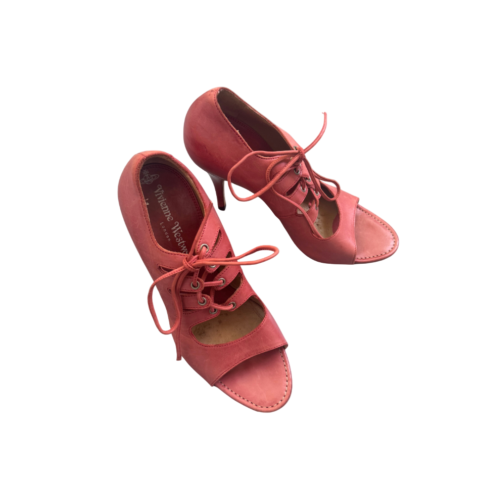 Vivienne Westwood Pink Lace Up Heels