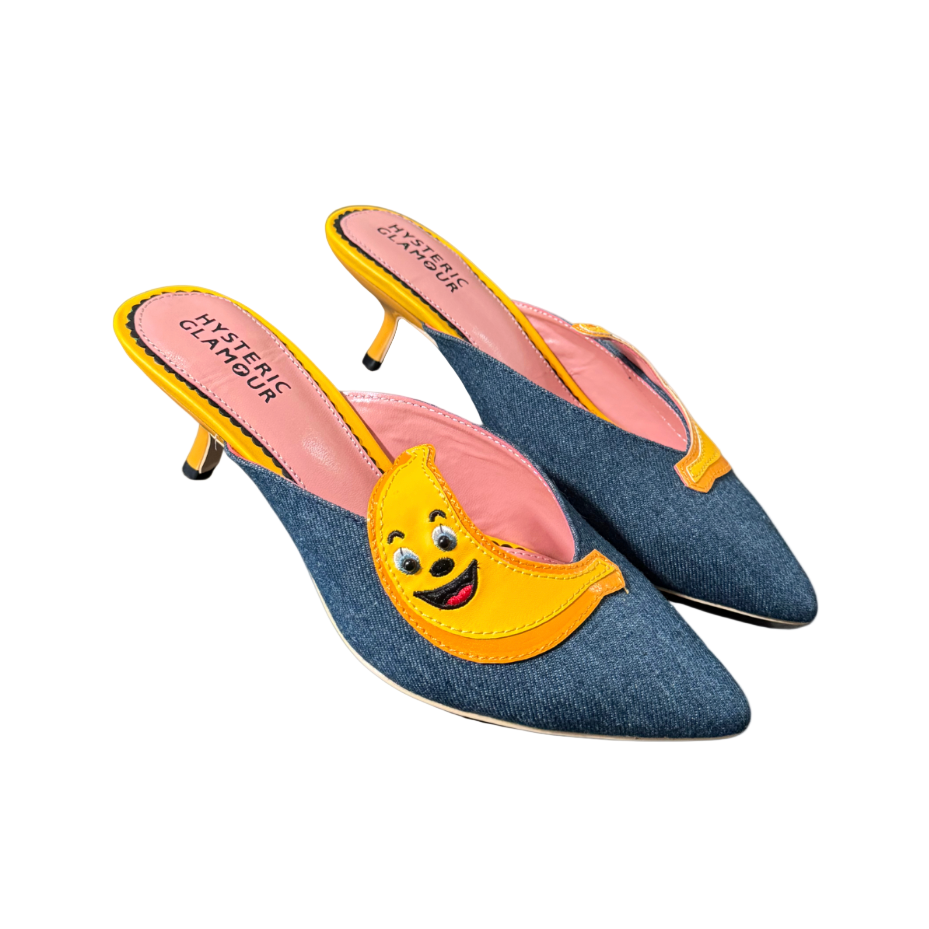 Hysteric Glamour Denim Banana Mule Heels