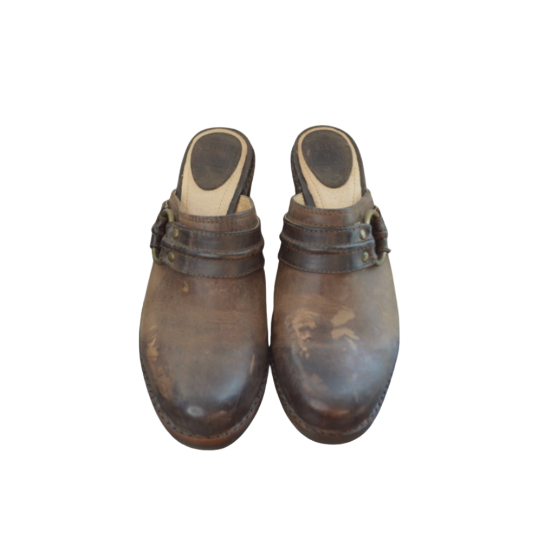 Frye Brown Leather Clogs