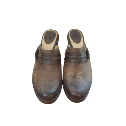 Frye Brown Leather Clogs