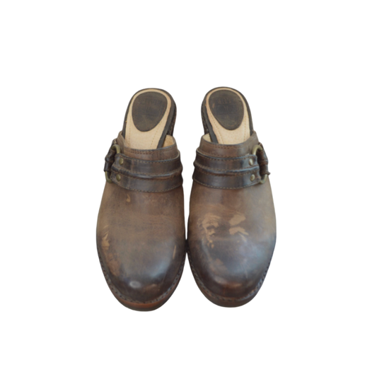 Frye Brown Leather Clogs