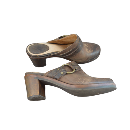 Frye Brown Leather Clogs