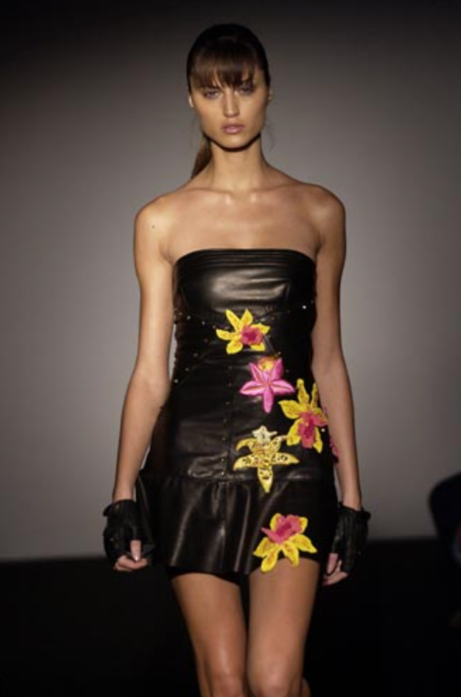 Gaetano Navarra Floral Appliqué Mini Dress