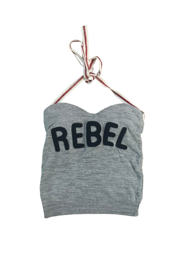 Dsquared² “Rebel” Knit Halter Top w/ Built-in Bra
