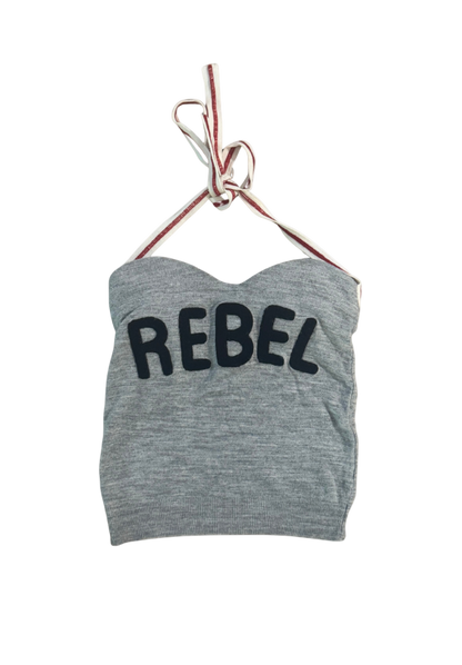Dsquared² “Rebel” Knit Halter Top w/ Built-in Bra