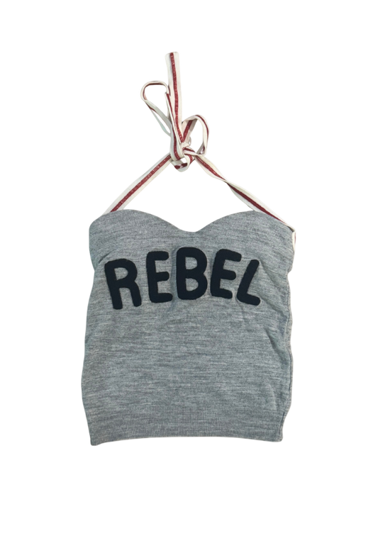 Dsquared² “Rebel” Knit Halter Top w/ Built-in Bra