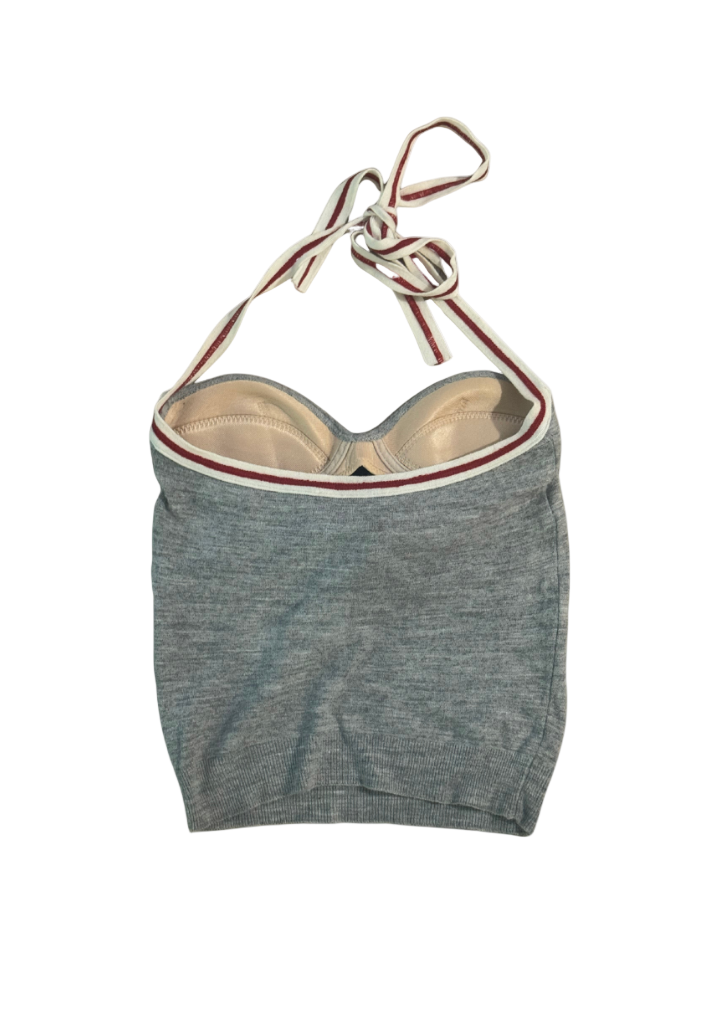 Dsquared² “Rebel” Knit Halter Top w/ Built-in Bra