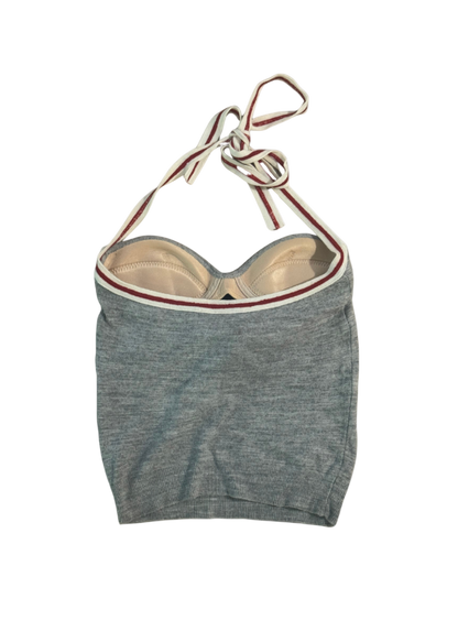 Dsquared² “Rebel” Knit Halter Top w/ Built-in Bra