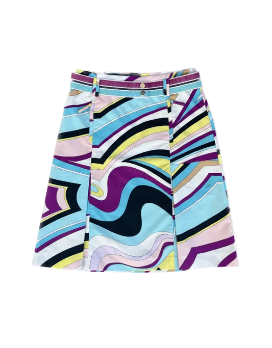 Emilio Pucci Printed Skirt w/ Belt