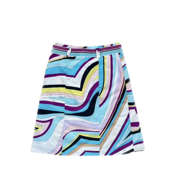 Emilio Pucci Printed Skirt w/ Belt