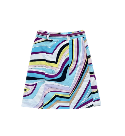 Emilio Pucci Printed Skirt w/ Belt