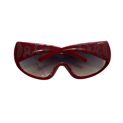 Dolce & Gabbana Red Shield Rhinestone Sunglasses