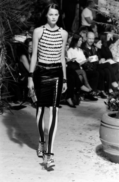 Dolce & Gabbana Black/White Striped Tights