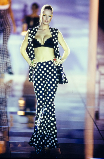 Gianni Versace Polka Dot Lace Fitted Top