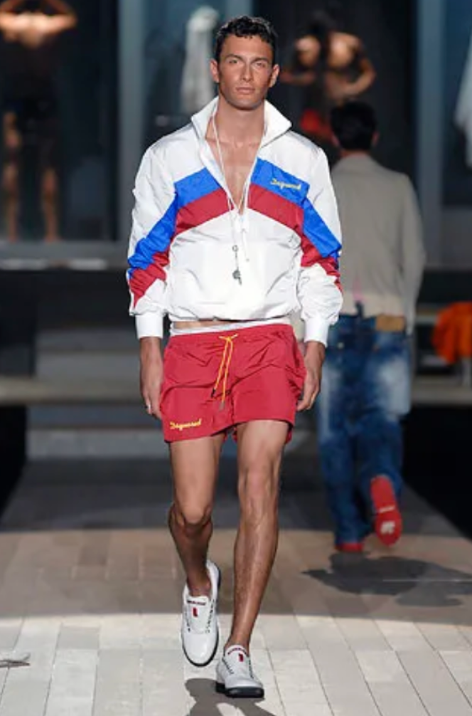 Dsquared² Color Block Cropped Windbreaker Jacket
