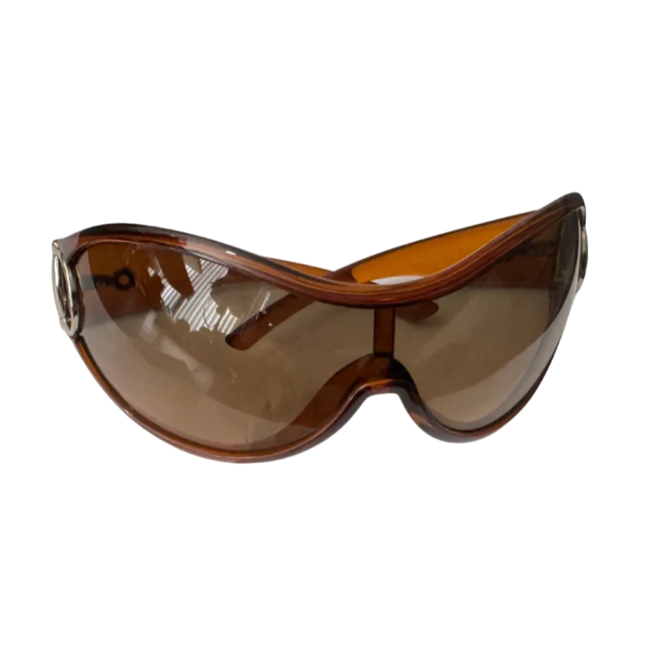 Gucci Gold Horsebit Shield Sunglasses
