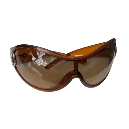 Gucci Gold Horsebit Shield Sunglasses