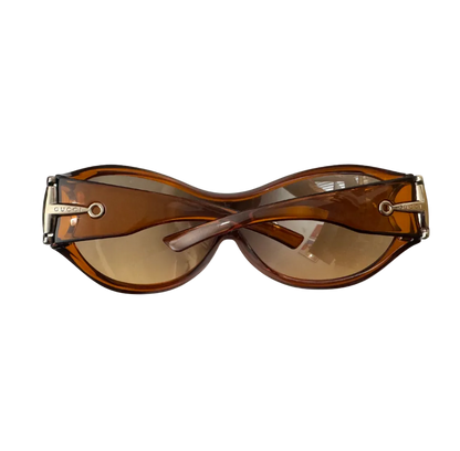 Gucci Gold Horsebit Shield Sunglasses