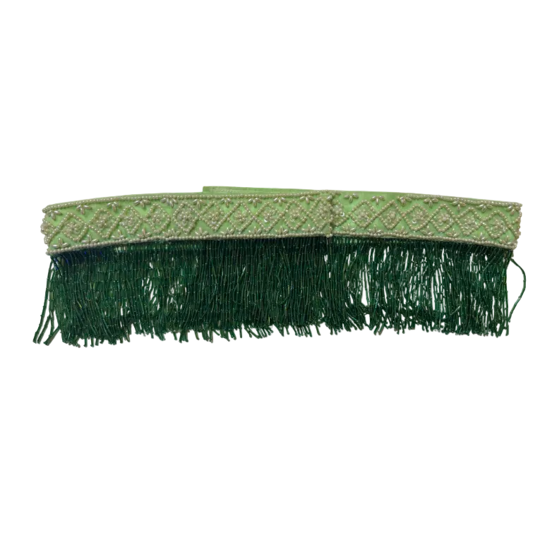 Dolce & Gabbana Green Beaded Fringe Belt