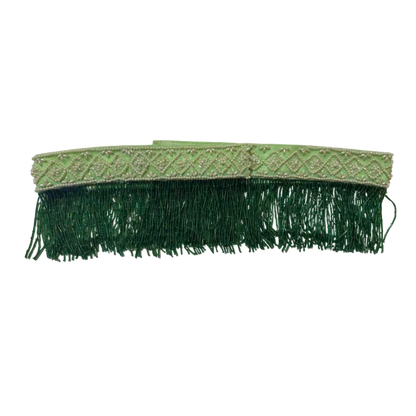 Dolce & Gabbana Green Beaded Fringe Belt
