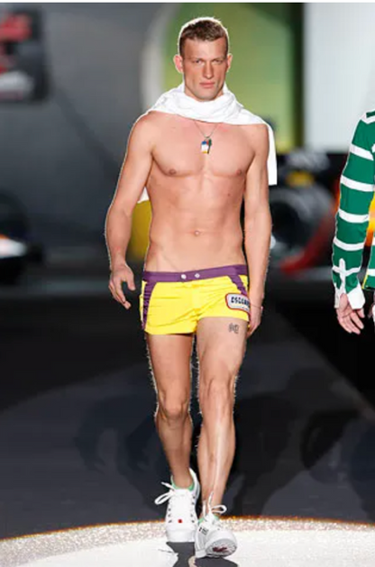Dsquared² Yellow and Purple Mini Shorts