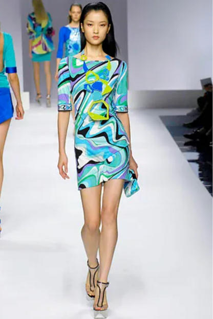 Emilio Pucci Blue Printed Bikini