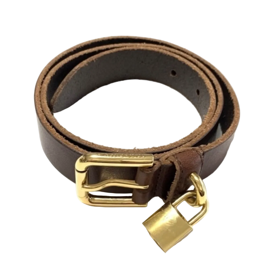 Dolce & Gabbana Brown & Gold Lock Belt