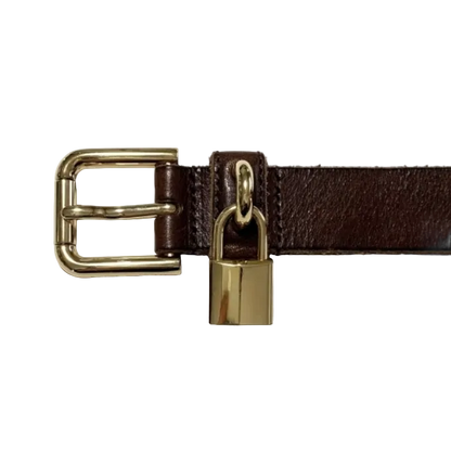 Dolce & Gabbana Brown & Gold Lock Belt