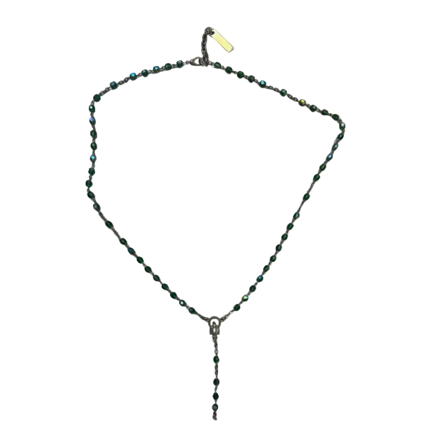 Dolce & Gabbana Green Beaded Rosary Necklace