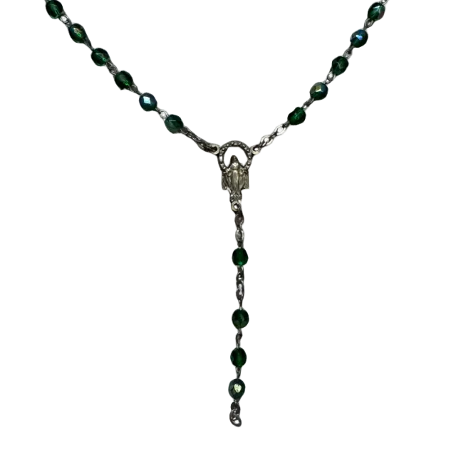 Dolce & Gabbana Green Beaded Rosary Necklace