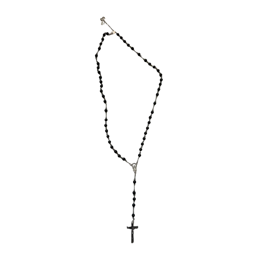 Dolce & Gabbana Black Beaded Rosary Necklace
