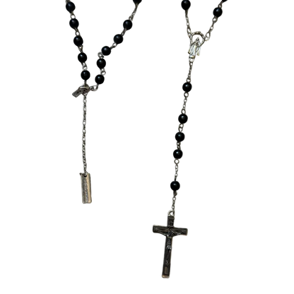Dolce & Gabbana Black Beaded Rosary Necklace