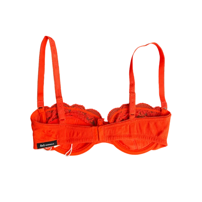 Dolce & Gabbana Orange Lace Bra