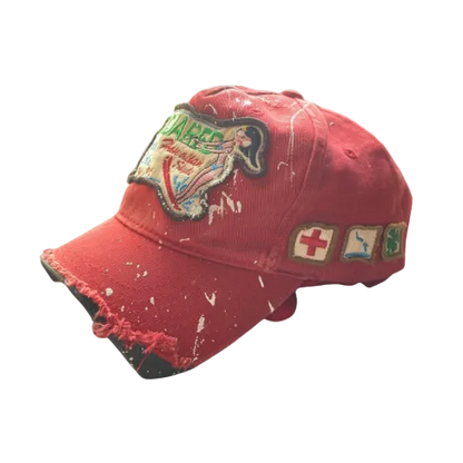 Dsquared² Red Cutoff “Camp Milan” Baseball Hat