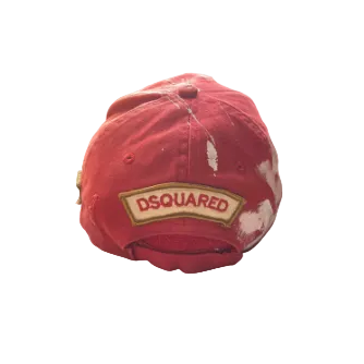 Dsquared² Red Cutoff “Camp Milan” Baseball Hat