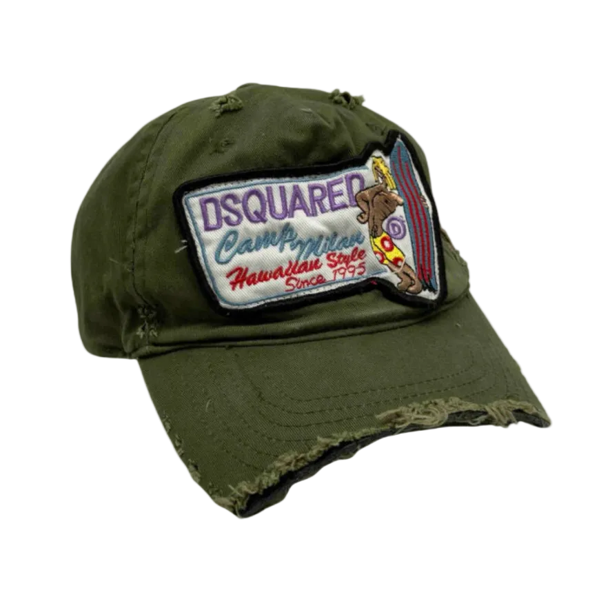 Dsquared² Green Cutoff “Camp Milan” Baseball Hat