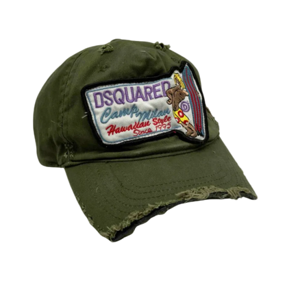 Dsquared² Green Cutoff “Camp Milan” Baseball Hat