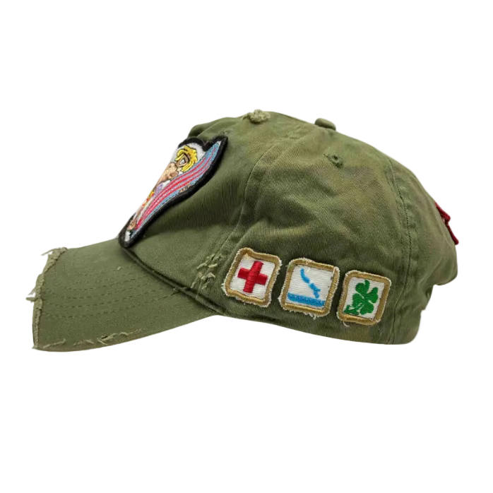 Dsquared² Green Cutoff “Camp Milan” Baseball Hat